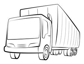 Truck outline black and white clipart