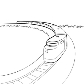 Train drawing black and white vector