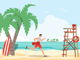 Beach lifeguard vector