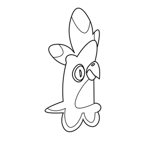 Cockatoo head drawing black and white clipart