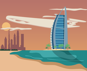 Burj Al Arab illustration vector