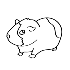 Guinea Pig black and white clipart