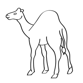 Camel black and white clipart