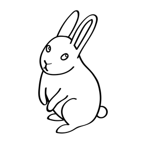 Rabbit black and white clipart