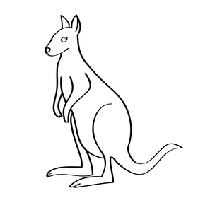 Kangaroo eating black and white clipart free download