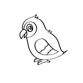 Parrot black and white clipart