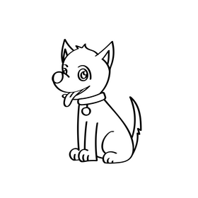 Dog black and white clipart