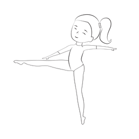 Gymnastic black and white clipart
