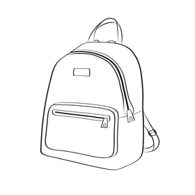 Ladies Bag black and white clipart