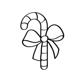 Candy Cane black and white clipart