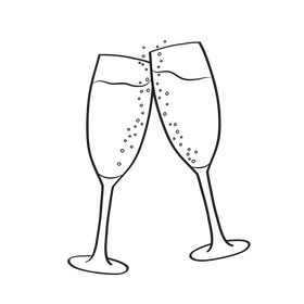 Cheers black and white clipart
