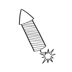 Firecracker black and white clipart