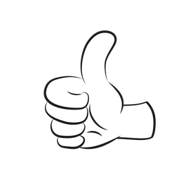 Thumbs up black and white clipart