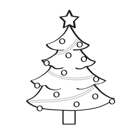 Gingerbread Christmas tree black and white clipart vector free download