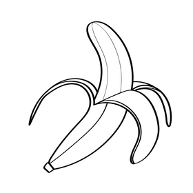 Banana black and white clipart
