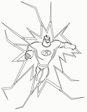 Mr Incredible drawing black and white vector
