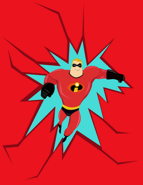 Mr Incredible drawing vector