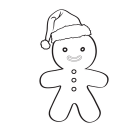 Gingerbread black and white clipart