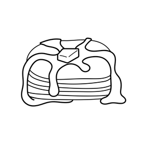 Pancakes black and white clipart