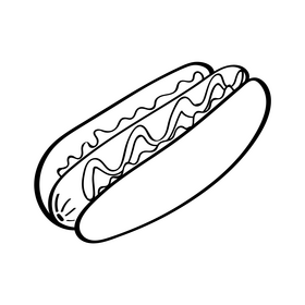 Cartoon hotdog black and white clipart free download