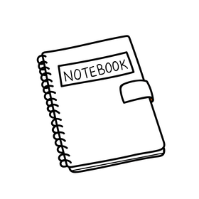 Notebook black and white clipart