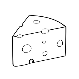 Cheese black and white clipart