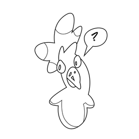 Cockatoo parrot question black and white clipart