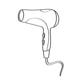 Hair Dryer black and white clipart