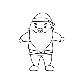 Santa black and white clipart