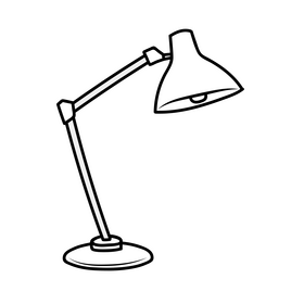 Table Lamp black and white clipart
