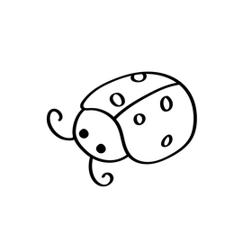Lady Bug black and white clipart
