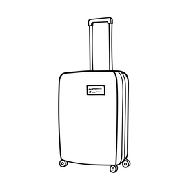 Luggage black and white clipart