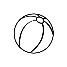 Beach Ball black and white clipart