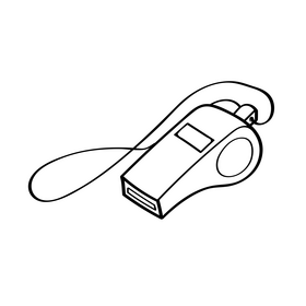 Whistle black and white clipart