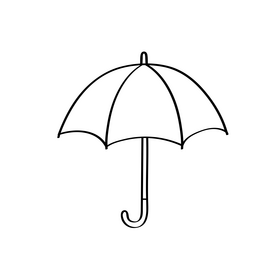 Umbrella black and white clipart