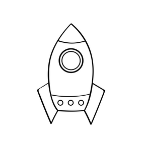 Rocket black and white clipart