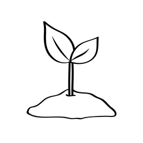 Sprout black and white clipart