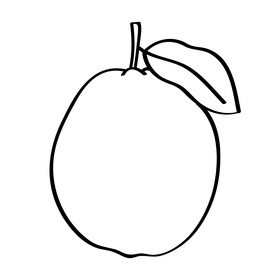 Guava black and white clipart