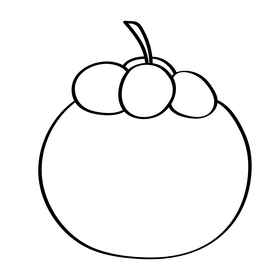 Mangosteen black and white clipart