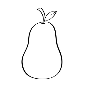 Pear black and white clipart