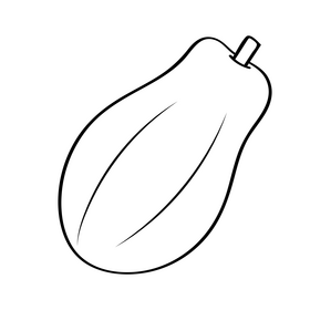 Papaya black and white clipart