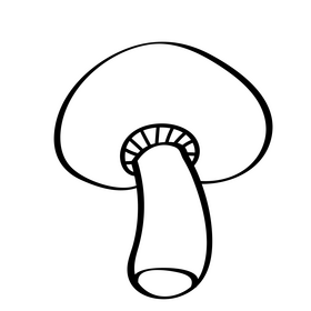 Mushroom black and white clipart