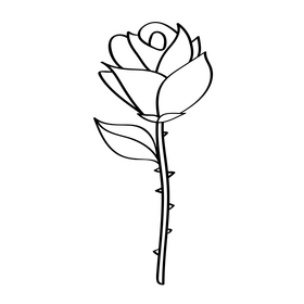 Rose black and white clipart