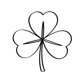 Shamrock black and white clipart