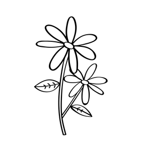 Flower black and white clipart