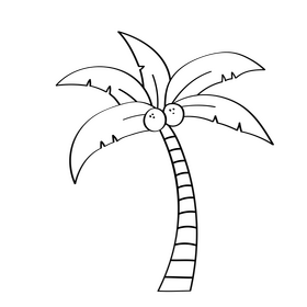 Palm Tree black and white clipart