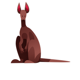 Cute kangaroo sitting clipart