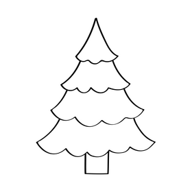 Pine Tree black and white clipart