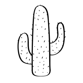 Cactus black and white clipart