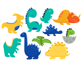 Baby dinosaurs vector